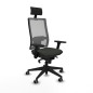 Sedia Ufficio con Poggiatesta Piqueras y Crespo 3D066G1 Nero