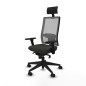 Sedia Ufficio con Poggiatesta Piqueras y Crespo 3D066N1 Nero
