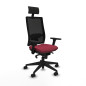 Sedia Ufficio con Poggiatesta Piqueras y Crespo 3D066N1 Rosso Granato