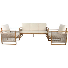 Divano da Giardino Home ESPRIT Bianco Marrone 182 x 72 x 80 cm