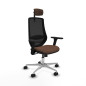 Sedia Ufficio con Poggiatesta Mardos Piqueras y Crespo D086N2W Nero Marrone scuro
