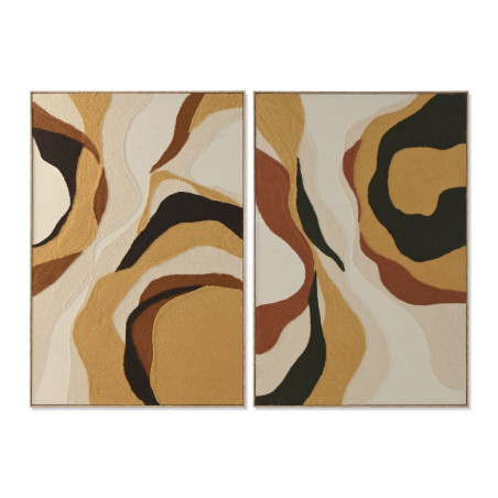 Quadro Home ESPRIT Giallo Verde Moderno Città 102 x 4,5 x 152 cm (2 Unità)