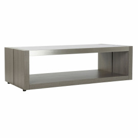 Tavolino da Caffè DKD Home Decor Cristallo Alluminio Rovere Vetro Temperato (120 x 60 x 37,5 cm)