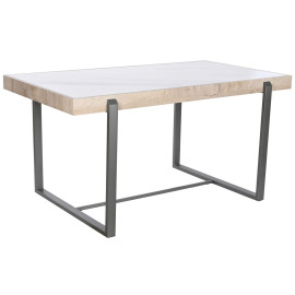 Tavolo da Pranzo Home ESPRIT Bianco Grigio Naturale Metallo 150 x 85 x 75 cm