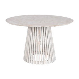 Tavolo da Pranzo Home ESPRIT Bianco legno di mindi 120 x 120 x 75 cm
