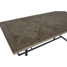 Tavolo da Pranzo Home ESPRIT Nero Naturale Metallo Abete 195 x 90 x 76 cm