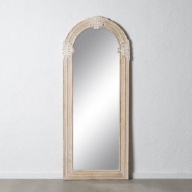 Specchio spogliatoio Bianco Naturale Cristallo Legno di mango Legno MDF Verticale 87,63 x 3,8 x 203,2 cm