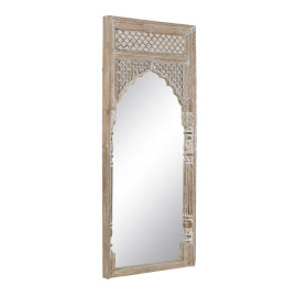 Specchio spogliatoio Bianco Naturale Cristallo Legno di mango Legno MDF Verticale 76 x 7 x 176,5 cm