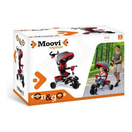 Triciclo Mondo On & Go Moovi Explore Rosso Convertible Pieghevole Rotazione del sedile