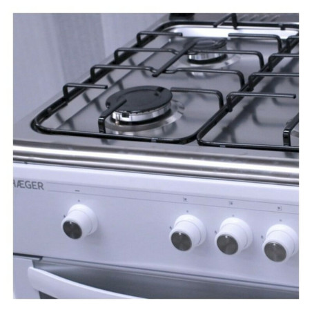 Cucina a Gas Haeger GC-SW6.003C Acciaio inossidabile Bianco (61 L)